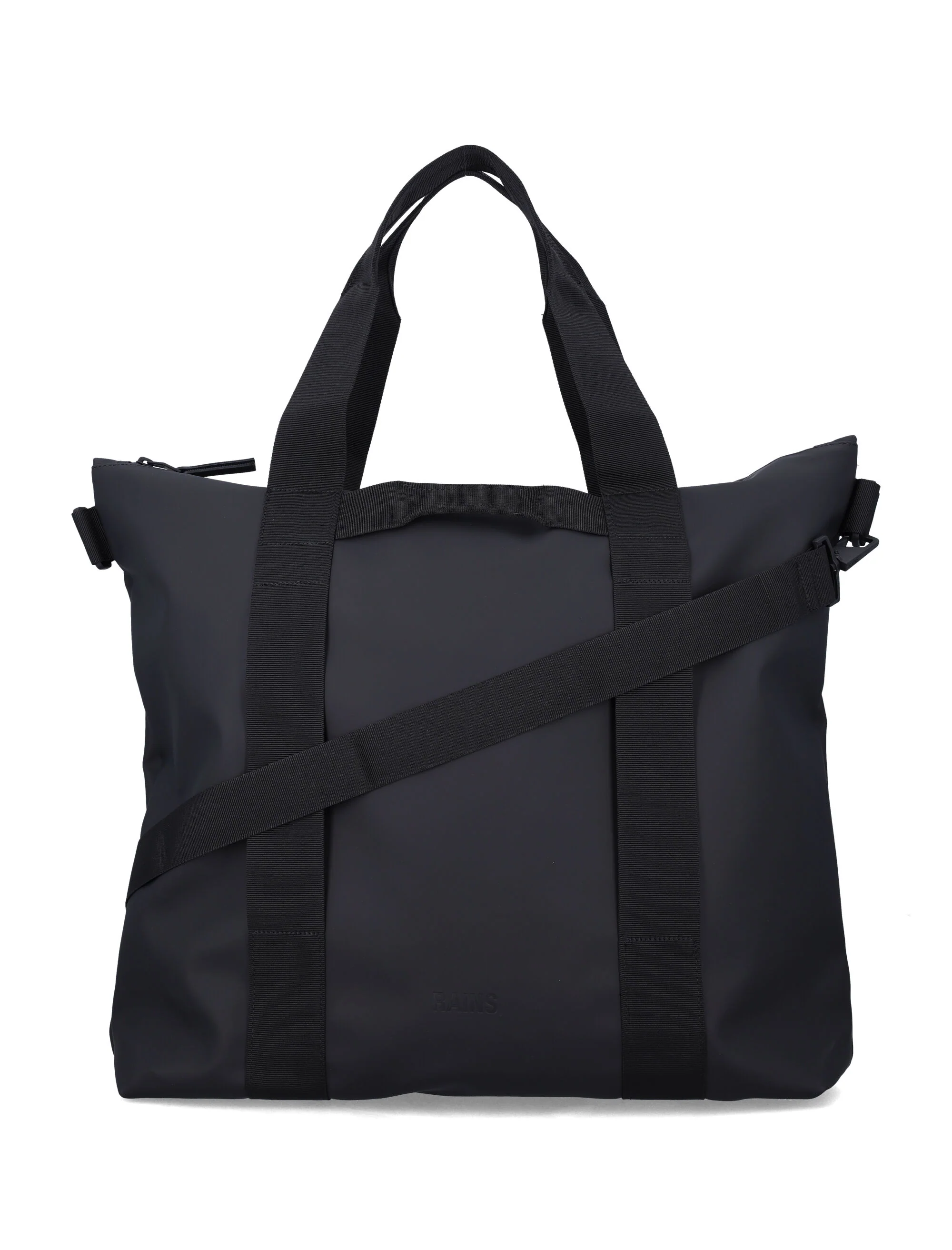 Rains Black Waterproof Tote Bag Polyester Coating