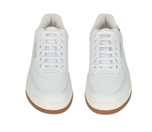 Saint Laurent Flat Shoes Blanc Optique/nero Leathe Rand Out.mat