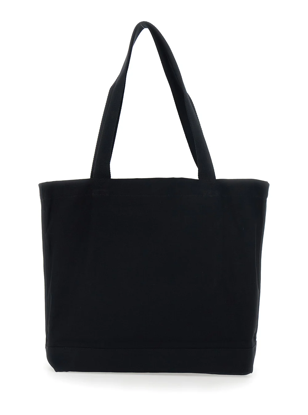 Maison Kitsuné Dressed Fox Black Tote Bag With Printed Logo On The Front Cotton For Men Shoulder