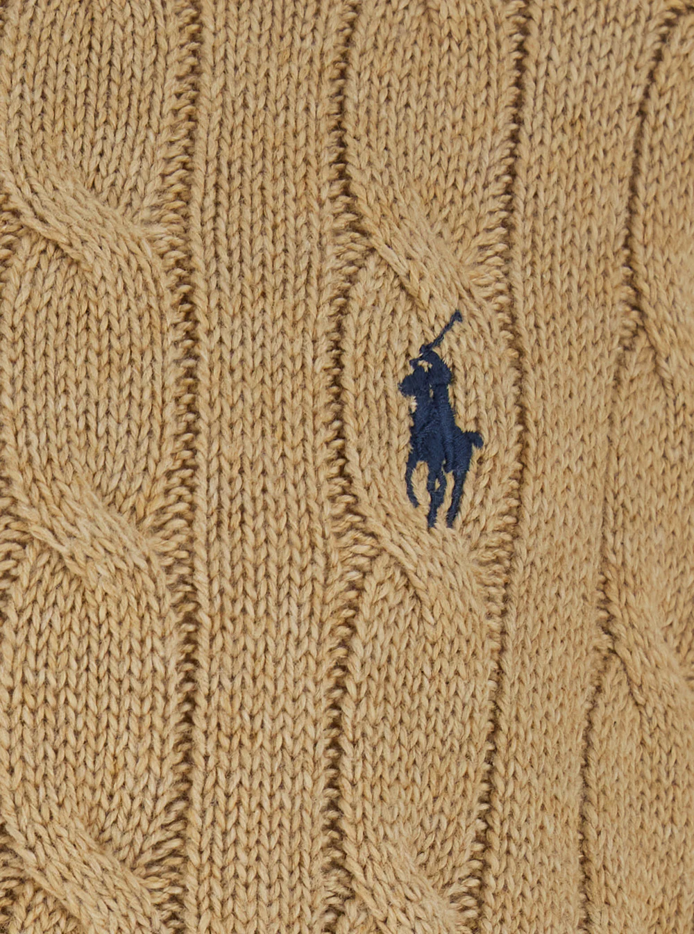 Polo Ralph Lauren Long Sleeve-Pullover Cable Di Cotone Full Zip Beige Jersey