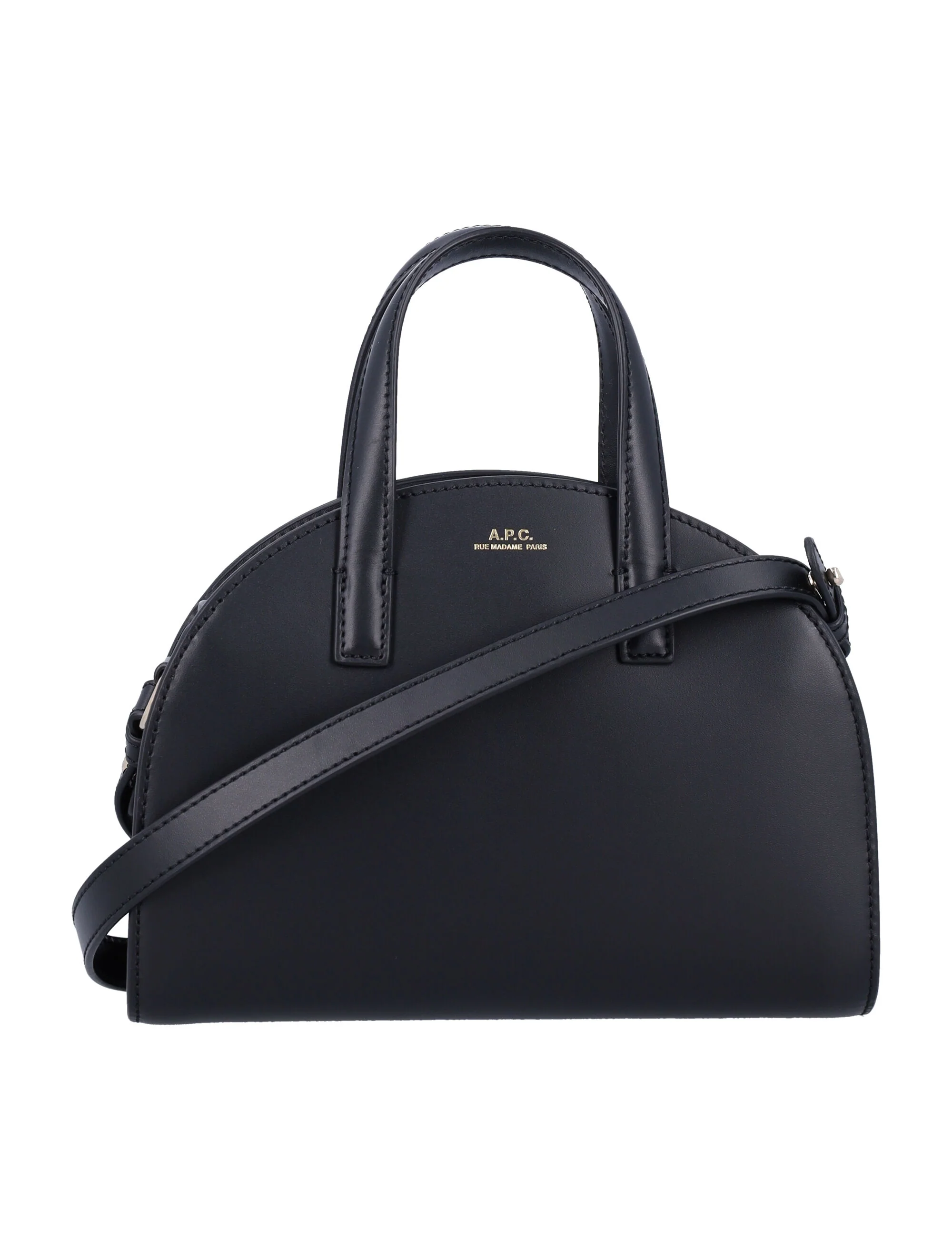 A.P.C. Tote Demi Lune small Black Cow Leather