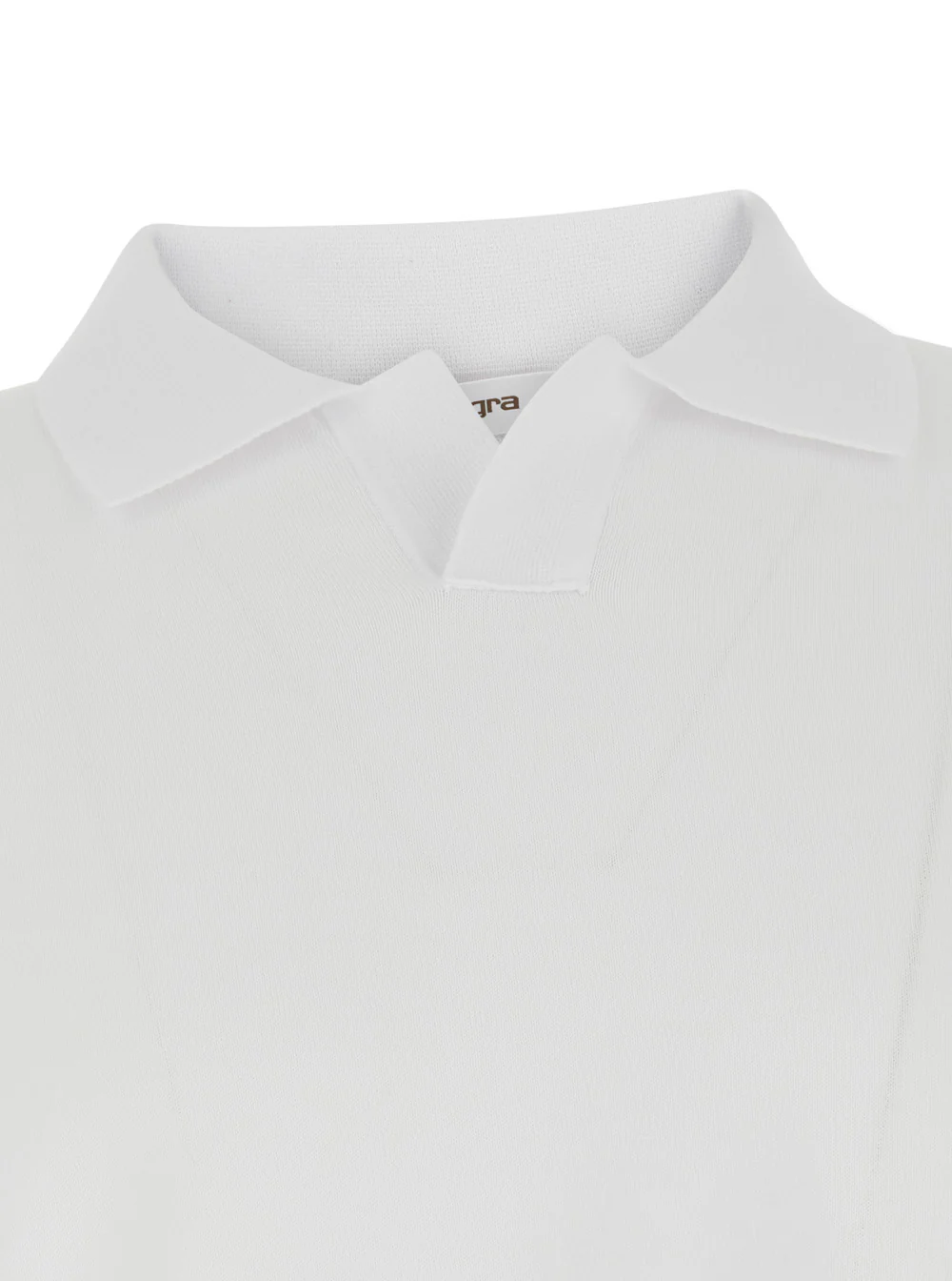Kangra White Cotton Polo Shirt With Collar And Short Sleeves Unisex Tshirts