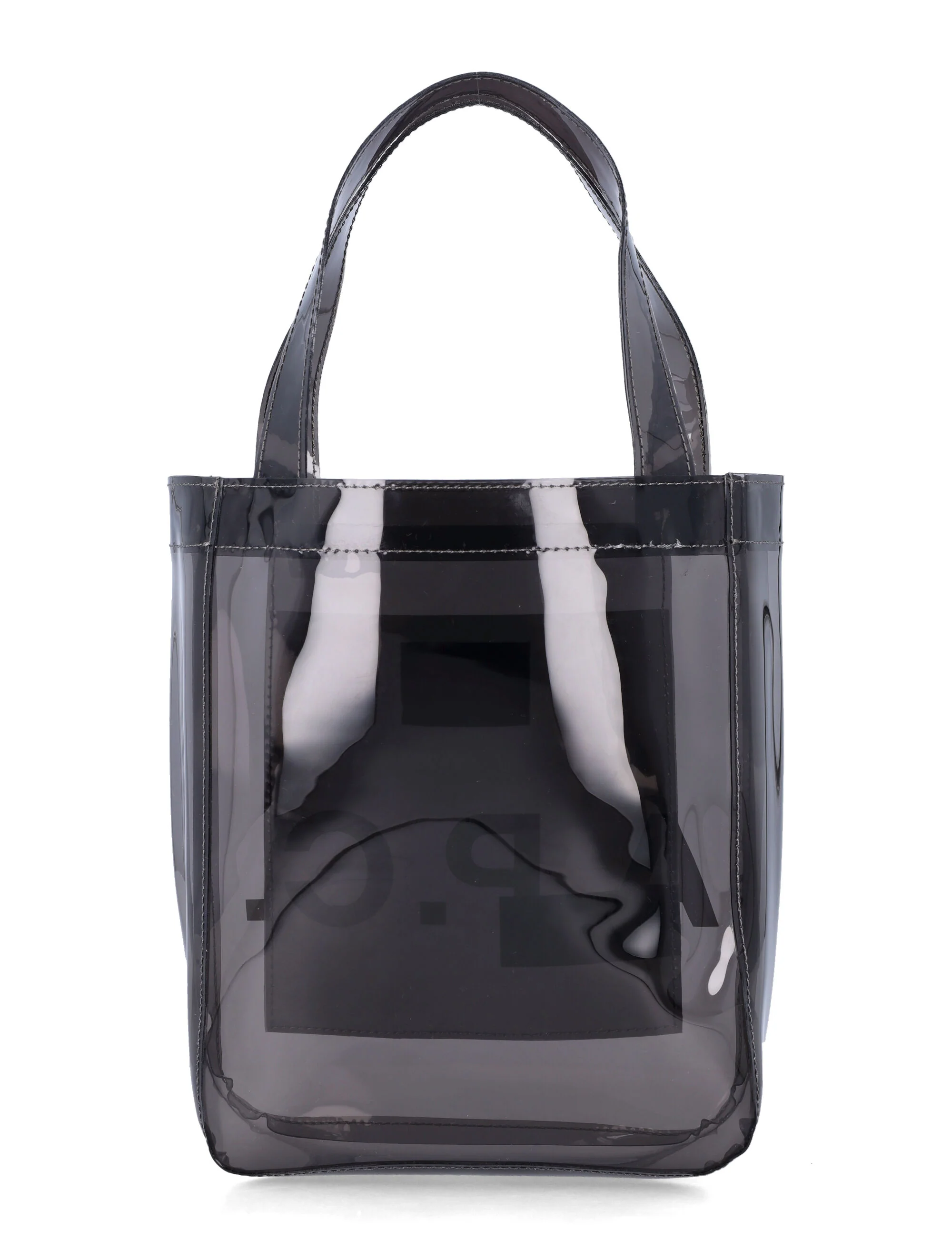 A.P.C. small Lou glossy PVC tote bag Antracite Thermoplastic Polyurethane