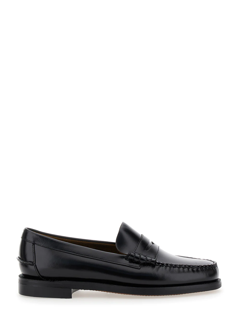 Sebago Mens Black Leather Pull-On Loafers