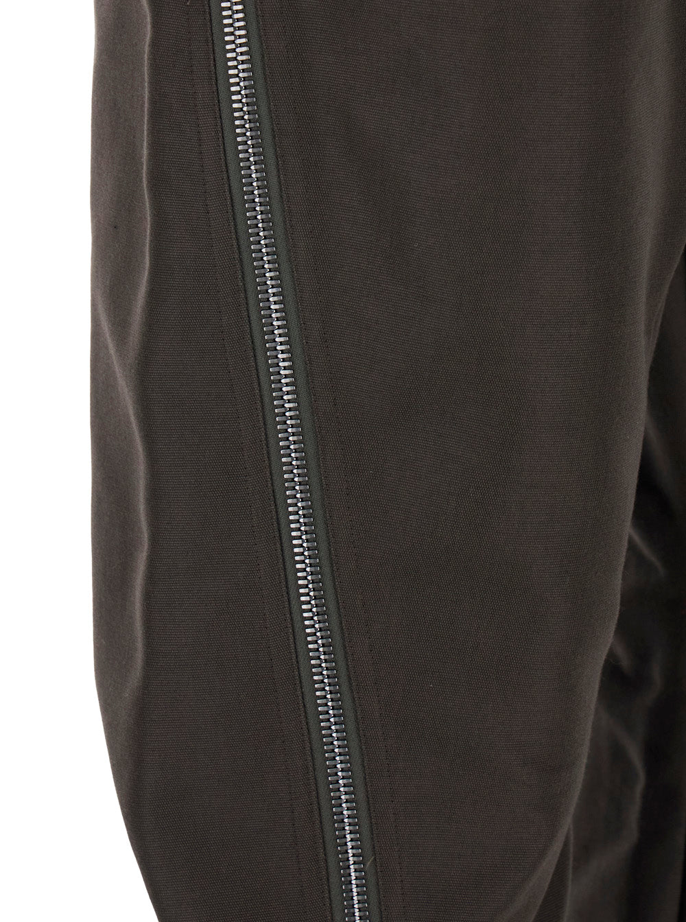 Rick Owens Bolan Banana Pants with Zip Details in Brown Stretch Cotton for Men Nylon Trousers